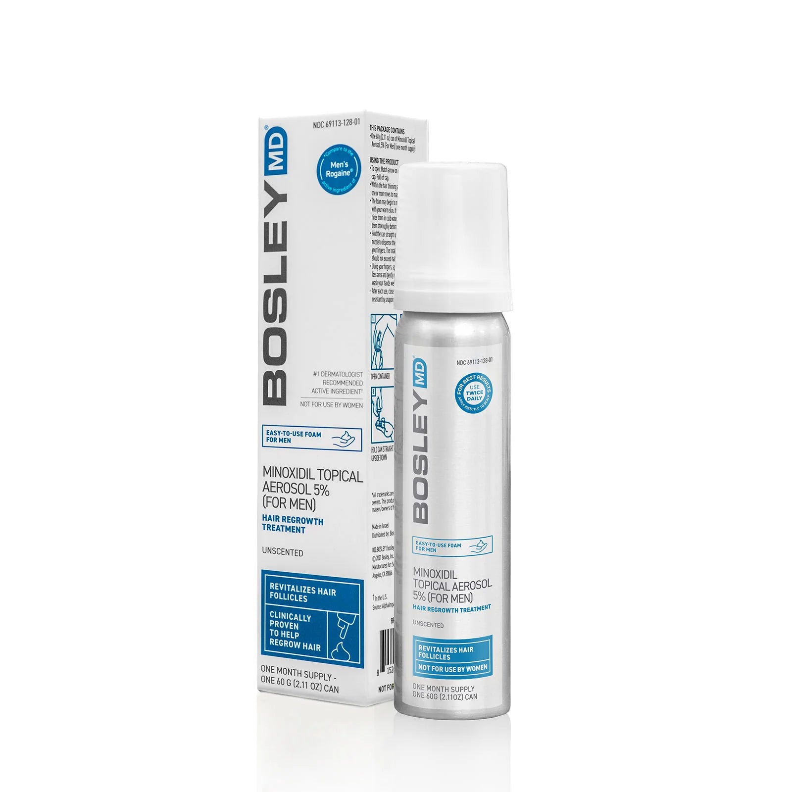 Men's Extra Strength Minoxidil 5% Topical (Foam) 1 Month Supply, 2.11 ounce size - Reverse Generation Established in 2008